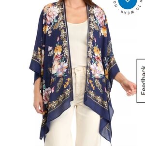 Nine West Navy Floral Cape